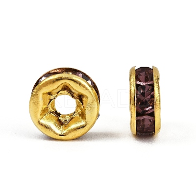 Brass Rhinestone Spacer Beads RB-A014-Z6mm-10G-1