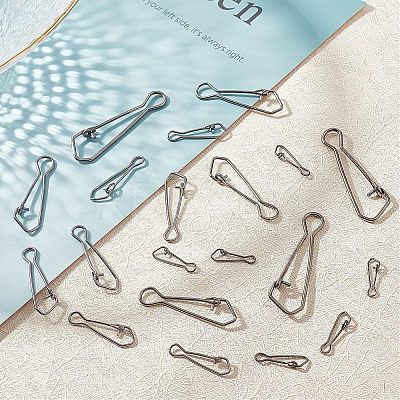 400Pcs 8 Style 201 Stainless Steel Fishing Connector Quick Change Safe Lock FIND-FH0001-86-1