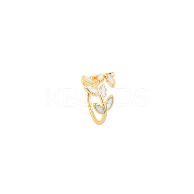 Leaf Alloy Enamel Cuff Rings FS-WG02ED7-01-1