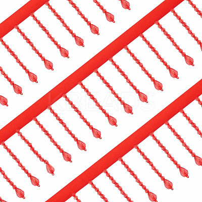 Acrylic & Polyester Lace Ribbon OCOR-WH0110-08D-1