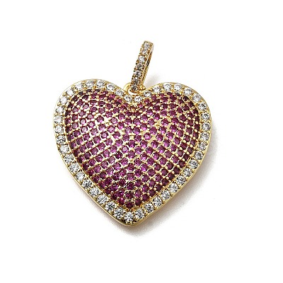 Brass Micro Pave Cubic Zirconia Pendants KK-C090-43G-03-1