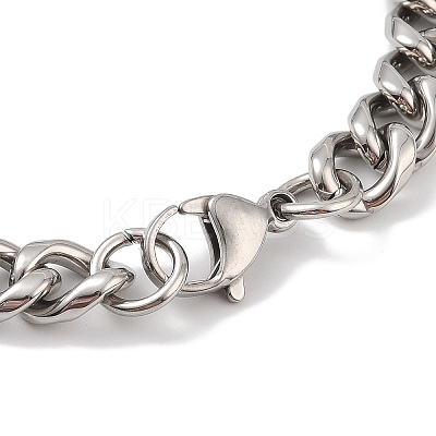 Ion Plating(IP) 304 Stainless Steel Anchor Link Chain Bracelets for Men BJEW-B096-42AS-1