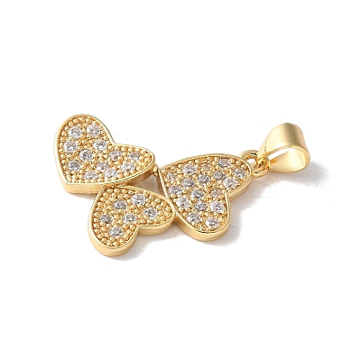 Brass Micro Pave Cubic Zirconia Pendants KK-A252-33G-02-1