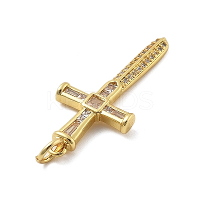 Real 18K Gold Plated Brass Micro Pave Cubic Zirconia Pendants KK-L209-101G-01-1