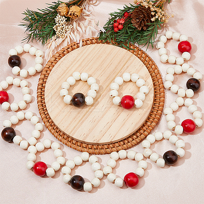 Wooden Beaded Napkin Rings AJEW-FH00004-1