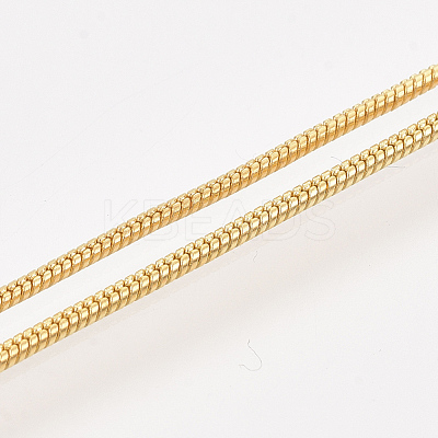 Brass Round Snake Chain Necklace Making MAK-T006-11A-G-1