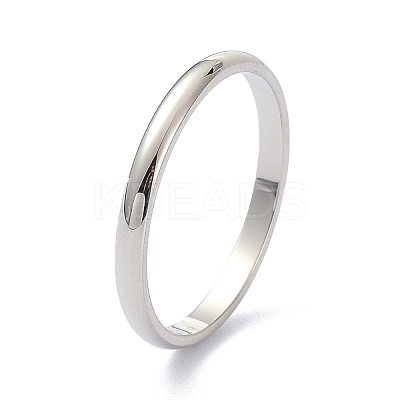 Non-Tarnish 2mm Polished Plain Dome Finger Ring for Girl Women RJEW-C012-05A-P-1