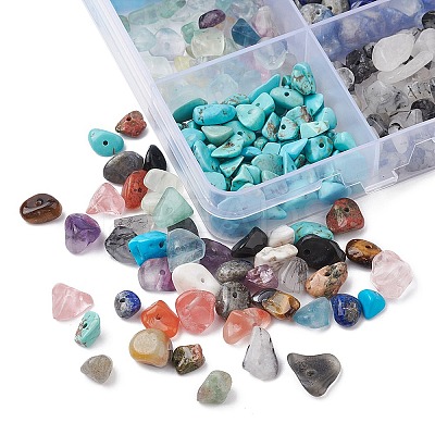 180G 15 Styles Natural & Synthetic Mixed Gemstone Beads Set G-FS0005-73-1