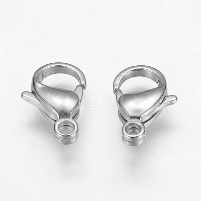 Tarnish Resistant 304 Stainless Steel Lobster Claw Clasps LS-STAS-F125-17x11mm-P-1