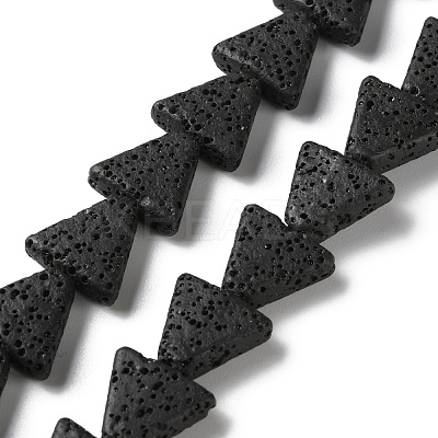 Triangle Dyed Natural Lava Rock Beads Strands G-O126-04A-10-1