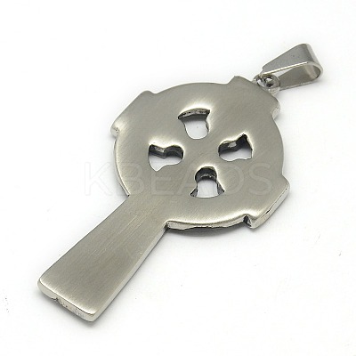 Fashionable Retro 304 Stainless Steel Cross with Ring Pendants STAS-L017-82-1
