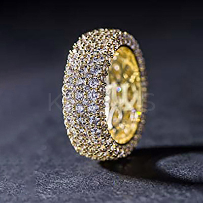 Brass Micro Pave Clear Cubic Zirconia Finger Rings for Women FS-WG796B2-06-1