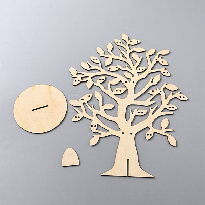 Wooden Earring Display Tree Stands ODIS-WH0038-26-1