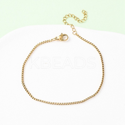 304 Stainless Steel Box Chain Bracelets LS-BJEW-C134-01E-G-1