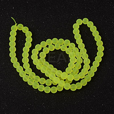 Baking Paint Transparent Glass Bead Strands GLAA-S031-8mm-30-1