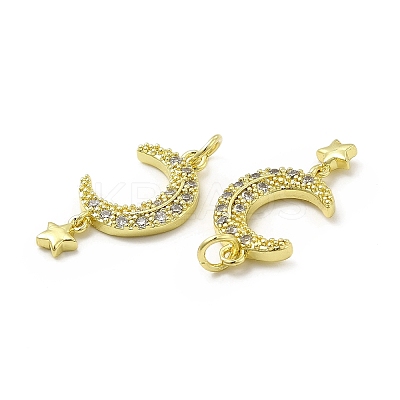 Brass Micro Pave Cubic Zirconia Pendants KK-E068-VB208-1