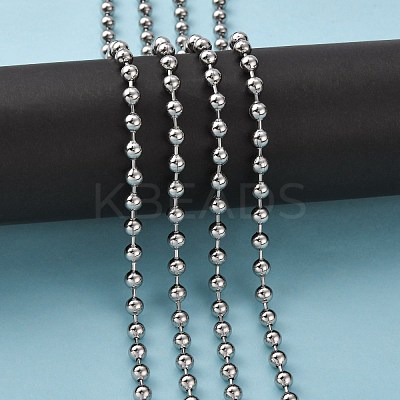 Non-Tarnish 3.28 Feet 304 Stainless Steel Ball Chains X-CHS-A002B-6.0mm-1
