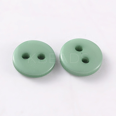 2-Hole Flat Round Resin Sewing Buttons for Costume Design BUTT-E119-24L-12-1