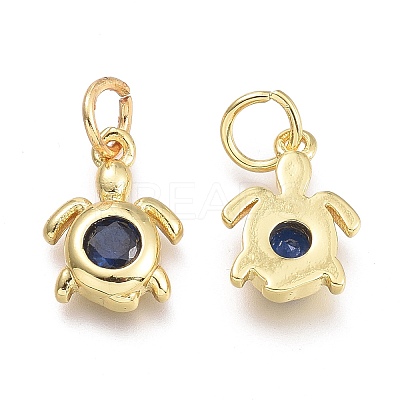 Brass Micro Pave Cubic Zirconia Pendants KK-P187-12G-G-1