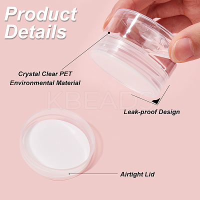 8Pcs Transparent Plastic Empty Portable Facial Cream Jar CON-CP0001-015C-1