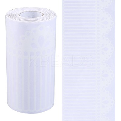 PVC Waterproof Self-adhesive Lace Flower Stickers for Glass Window Decoration DIY-WH20002-636A-1