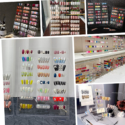2 Sets 2 Style Assembled Acrylic Nail Art Display Rack ODIS-PH0001-65-1