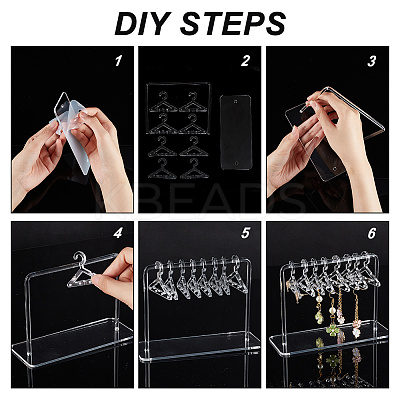 4 Sets 4 Colors Acrylic Earring Display Stands EDIS-PH0001-70-1