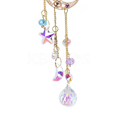 Glass Teardrop Moon Window Hanging Suncatchers LS-HJEW-B006-02B-1