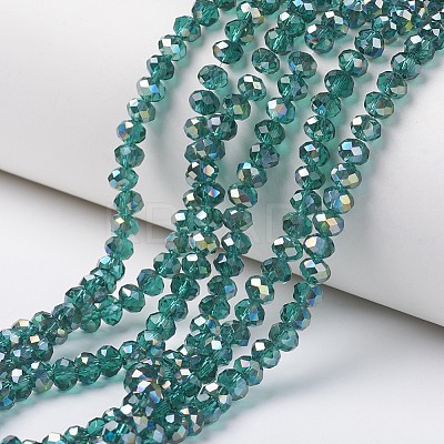 Electroplate Transparent Glass Beads Strands LS-EGLA-A034-T8mm-S13-1