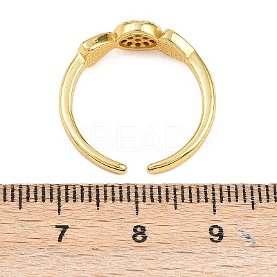 Brass Micro Pave Cubic Zirconia Cuff Rings for Women RJEW-Z113-19-1
