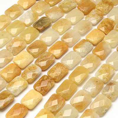 Faceted Rectangle Topaz Jade Beads Strands X-G-R304-13-1