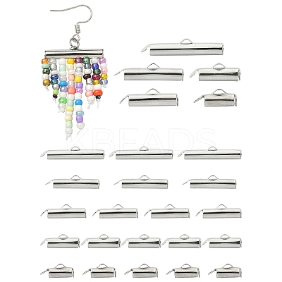 100Pcs 5 Styles Iron Slide On End Clasp Tubes IFIN-YW0003-11-1