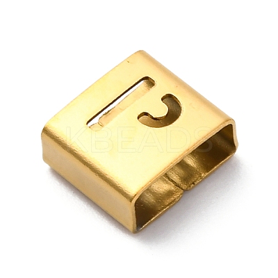 Ion Plating(IP) 304 Stainless Steel Square Slide Charms STAS-L132-24P-G-1