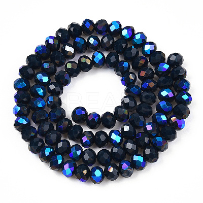 Electroplate Opaque Solid Color Glass Beads Strands LS-EGLA-A034-P6mm-L22-1