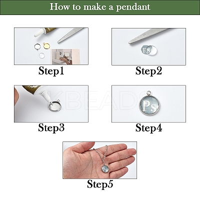 DIY Blank Dome 304 Stainless Steel Pendants Making Kits DIY-YW0010-48-1