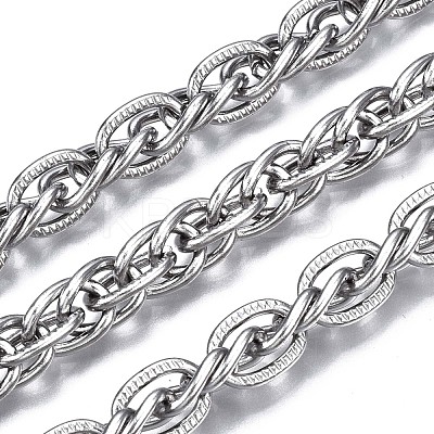 Tarnish Resistant 304 Stainless Steel Rope Chains CHS-T003-30B-P-1