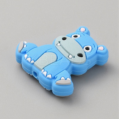 Rhinoceros Food Grade Eco-Friendly Silicone Beads SIL-WH0019-24C-1