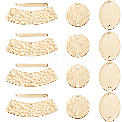 24Pcs 4 Styles Brass Connector Charms KK-CN0001-99-1