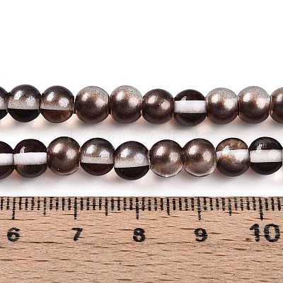 Baking Paint Transparent Glass Beads Strands DGLA-N011-6mm-09-1
