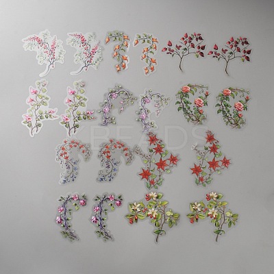 20Pcs Flower PET Decorative Stickers DIY-WH20055-078B-1