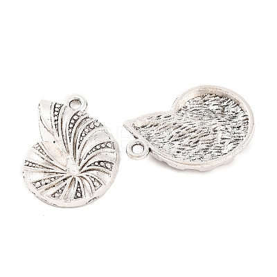 Tibetan Style Alloy Conch Shell Pendants TIBEP-Q043-224-RS-1