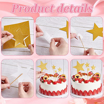 10 Boxs Paper Cake Insert Card Decoration AJEW-NB0007-11B-1