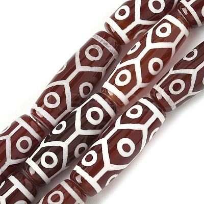 Rice Shape Tibetan Style dZi Beads Strands G-A269-A15-01-1