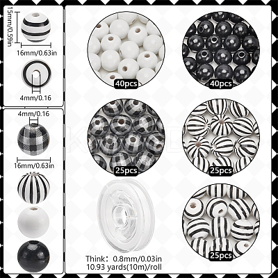 DIY Round Wooden Beads Bracelets Jewelry Making Kits DIY-SP0001-45A-1