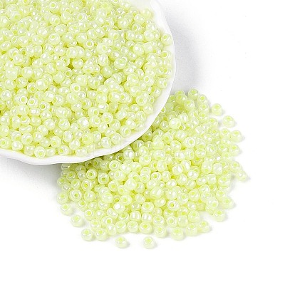 DIY Craft Beads 6/0 Ceylon Round Glass Seed Beads X-SEED-A011-4mm-152-1