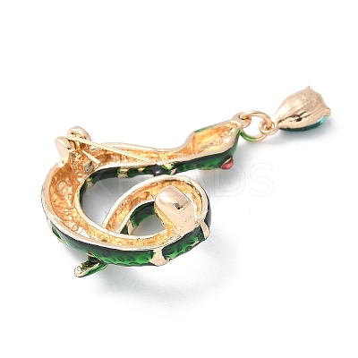 Rhinestone Snake Aolly Brooch with Enamel LS-JEWB-V002-17C-1