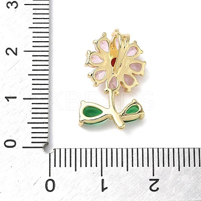Brass Cubic Zirconia Pendants KK-L253-29G-02-1