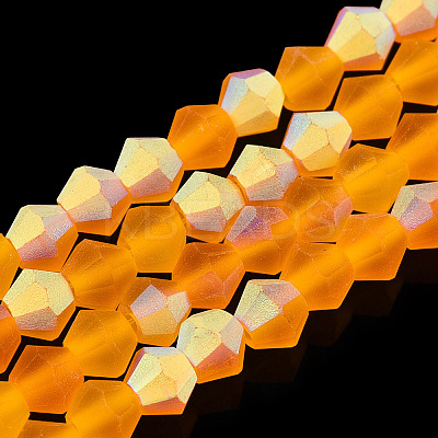 Imitate Austrian Crystal Bicone Frosted Glass Beads Strands LS-EGLA-A039-T6mm-MB23-1