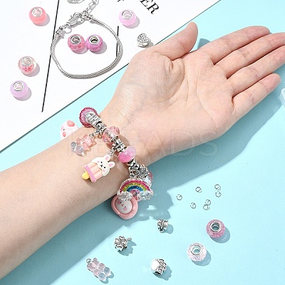 DIY Cartoon Resin & Alloy European Beads Bracelets Making Kits DIY-FS0007-21-1