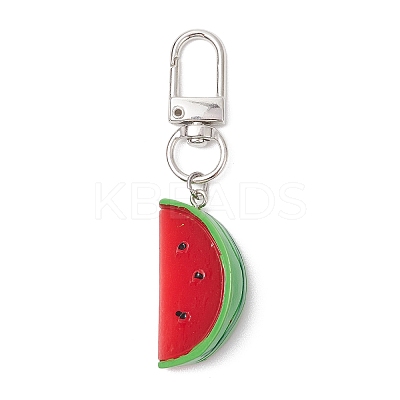 3Pcs Watermelon Resin Pendant Decorations HJEW-JM02582-1